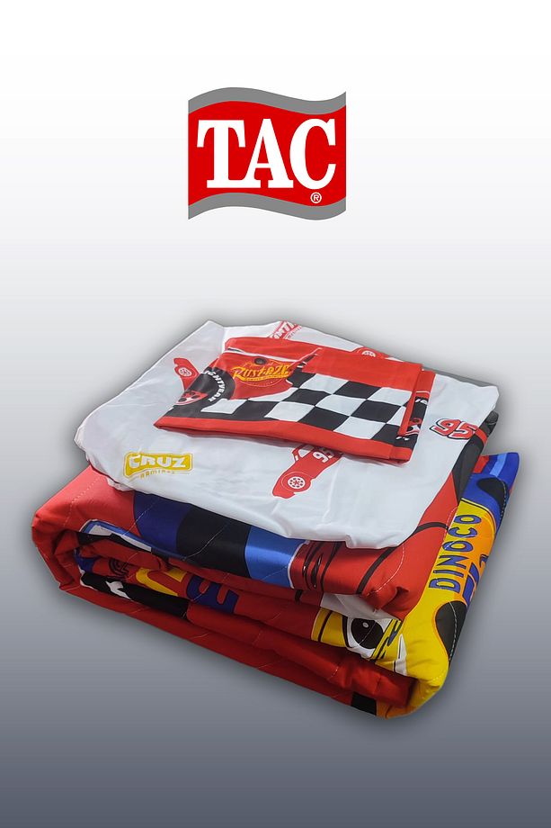 Disney Cars Race Track Tek Kişilik Complete Set Dört Mevsim Kapitoneli Pike Takımı - 2