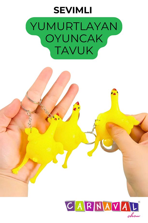 Squishy Yumurtlayan Tavuk Anahtarlık 1 Adet - 3
