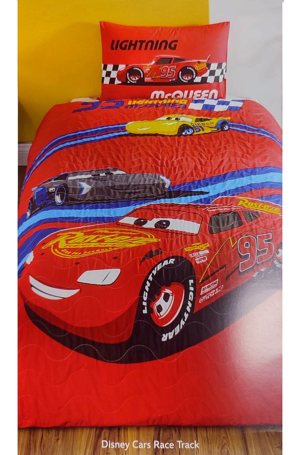 Disney Cars Race Track Tek Kişilik Complete Set Dört Mevsim Kapitoneli Pike Takımı - 1
