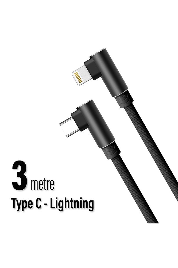3 Metre Uzun TYPE-C Şarj Kablosu iPhone 14 13 12 11 Uyumlu HIZLI  Şarj (Pro Pro Max Plus Uyumlu) - 4