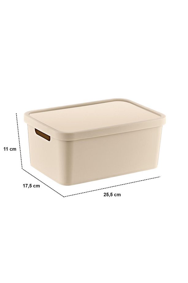 3'lü Set Stafi Kapaklı Kutu Latte (4,5-12-18 LT) - 5