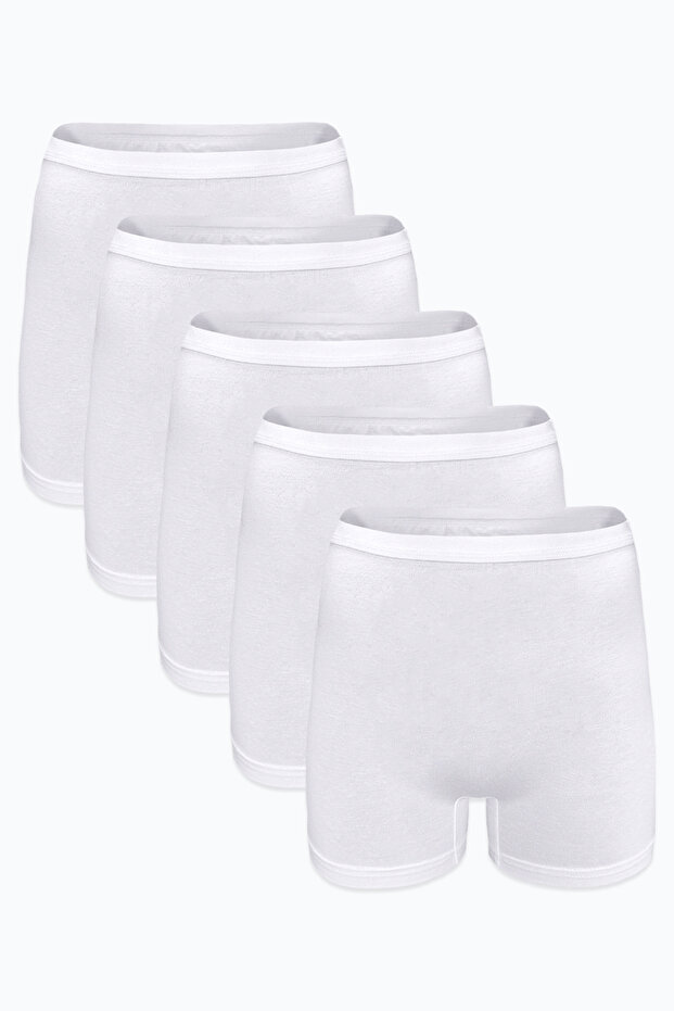 Women's 5-Pack White Non-Marking Modal High Waist Boxers 5m108