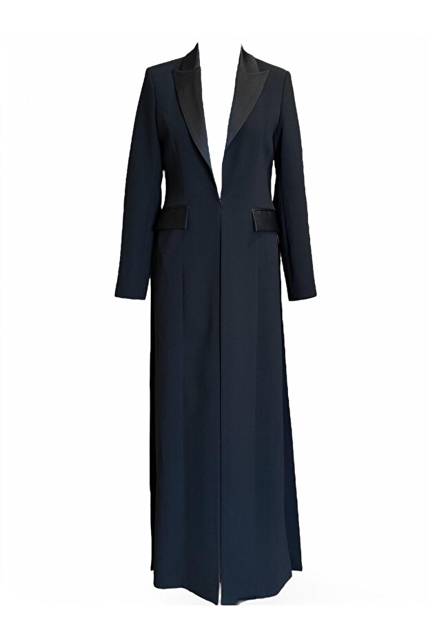 Maxi Blazer/Saten yaka