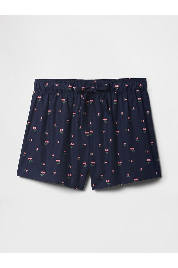 Kadın Lacivert Poplin Şort Pijama Altı - 2