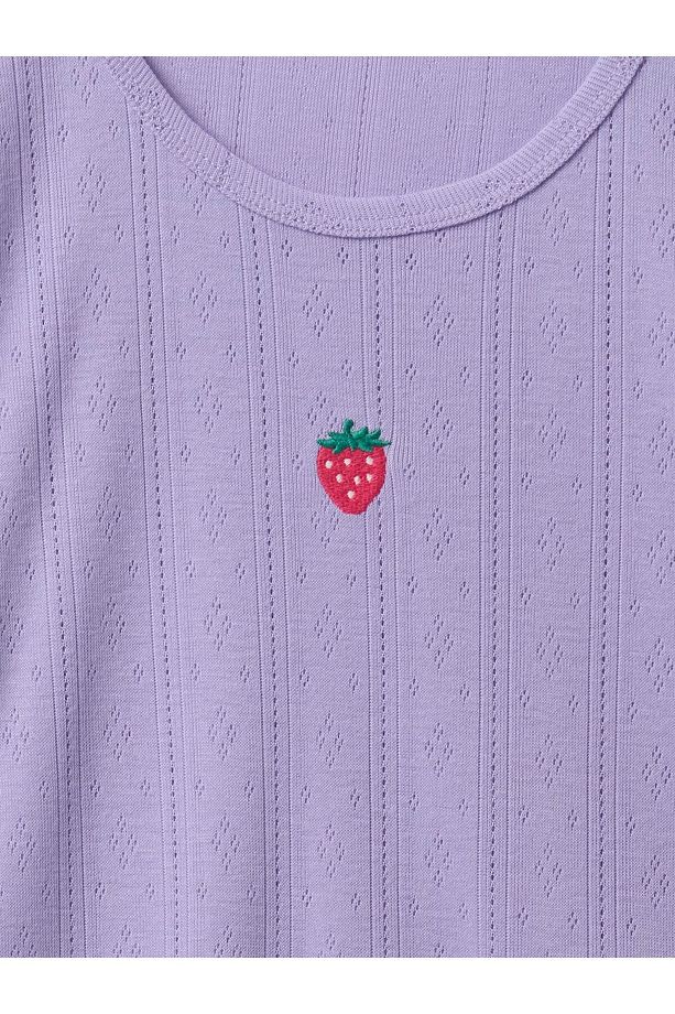 Kız Çocuk Mor Şort Pijama Takımı - 2