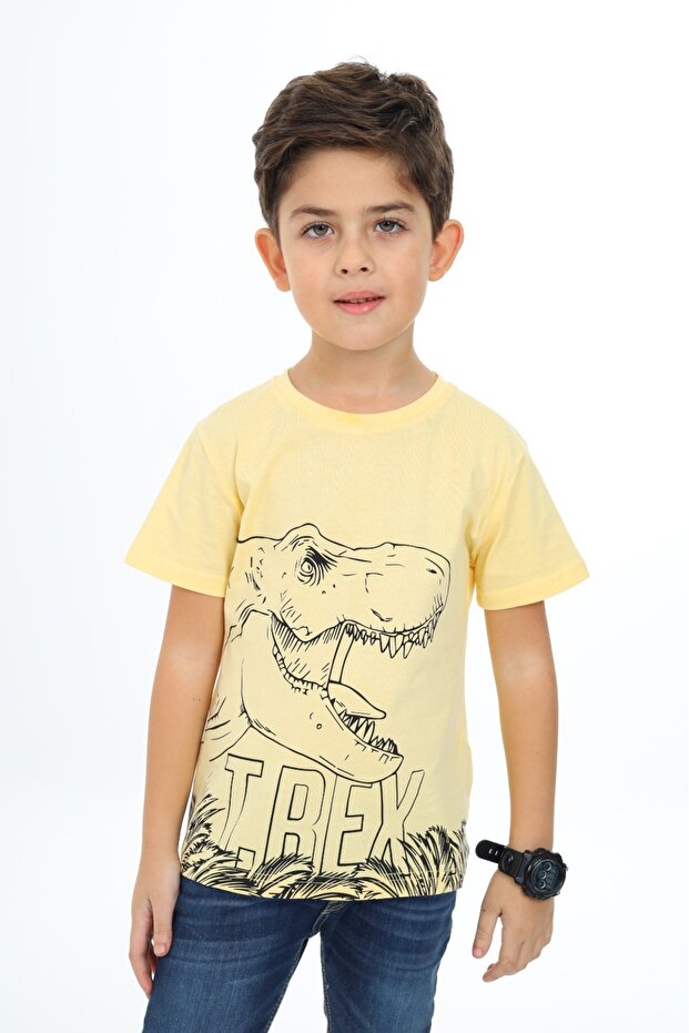 تي شيرت للأولاد مطبوع عليه Trex