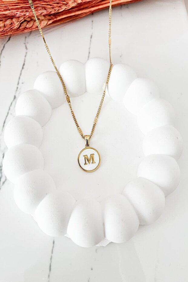 Mİneli M Harf Kolye - 1