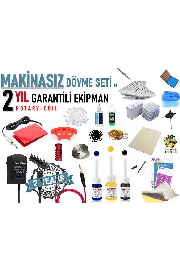 MAKİNASIZ DÖVME SETİ - DÖVME MAKİNASI OLANLARA EKİPMAN YENİLEME FIRSATI - LX01 - 1