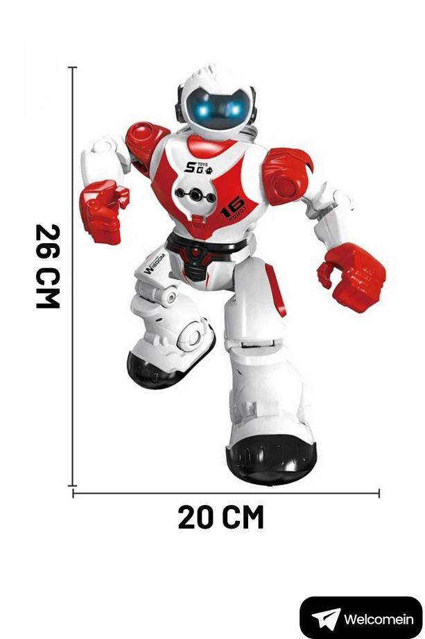 16 Fonksiyonlu Şarjlı Uzaktan Kumandalı Akıllı Robot Sesli Işıklı Programlama Dans Moonwalk Robot - 5