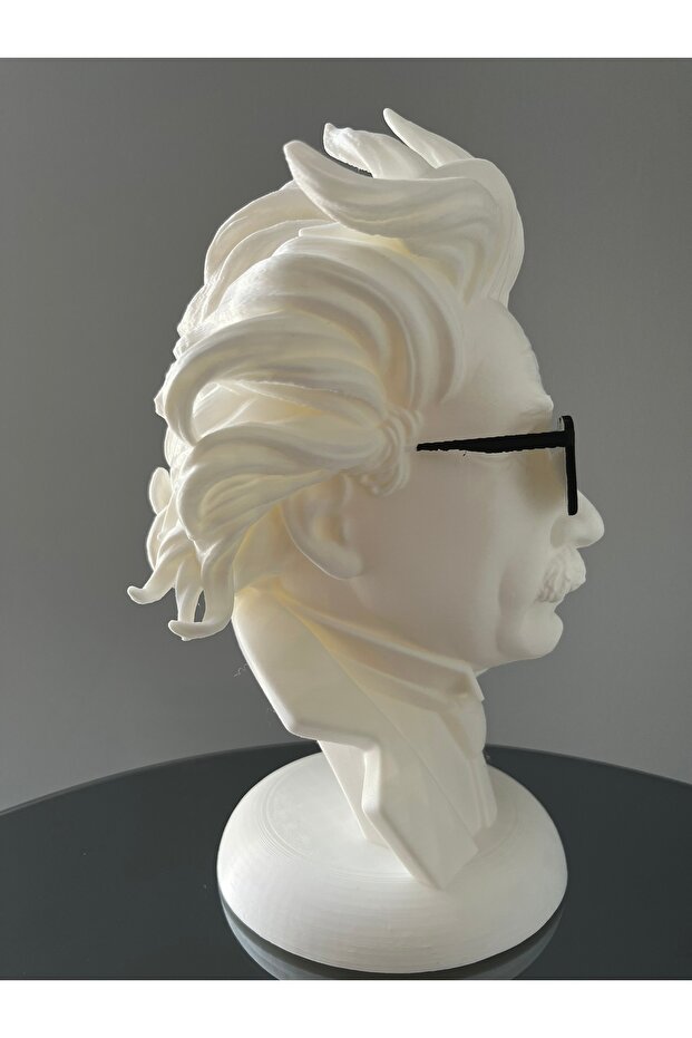 Albert Einstein Dekoratif Büst 25 cm Modern Einstein Heykeli E=mc2 Gözlüklü - 4