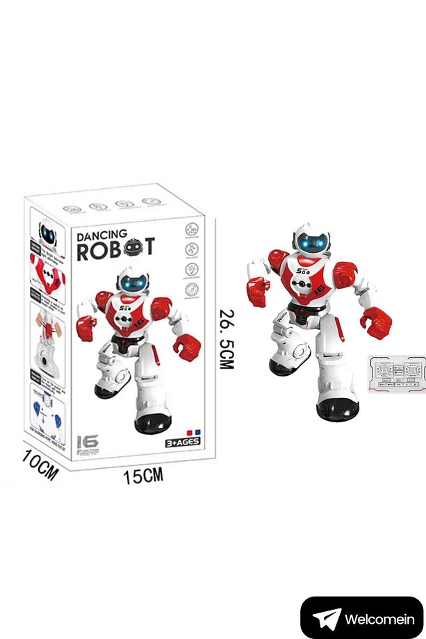 16 Fonksiyonlu Şarjlı Uzaktan Kumandalı Akıllı Robot Sesli Işıklı Programlama Dans Moonwalk Robot - 9