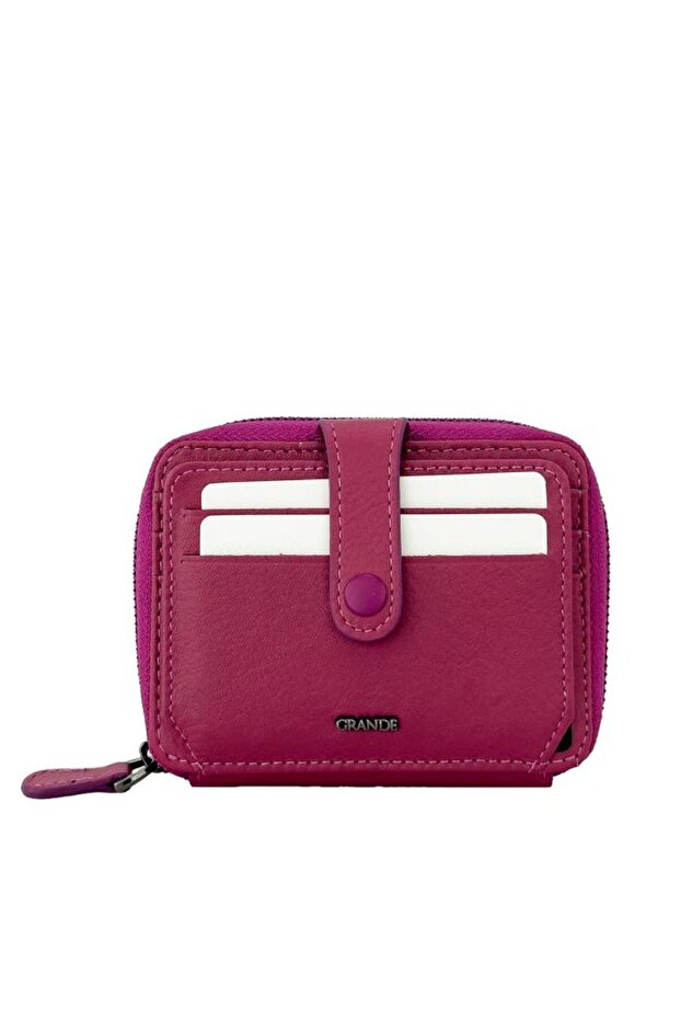 Fuchsia Genuine Leather Men's Wallet - 739