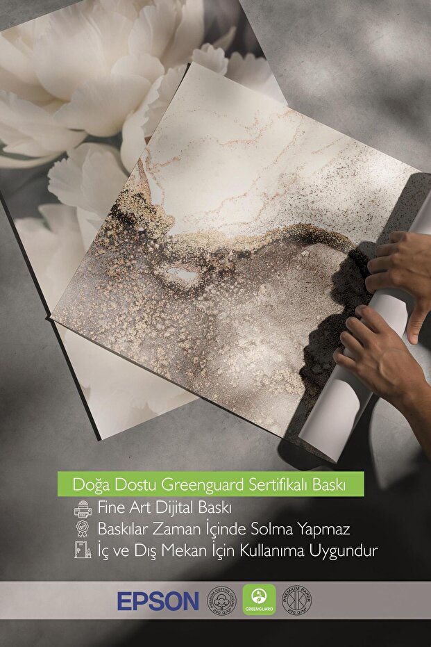 Beyaz Çerçeveli Tablo Seti, Soft Bej Duvar Tablosu, 3 Adet Poster Seti, No:300730 - 5