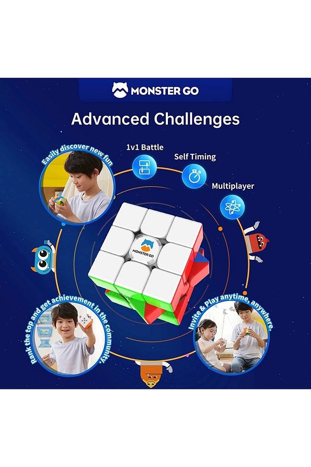 Rubik Gan Monster Go Magnetıc & Aı New Mg3 3x3 Cube Stickerless (mıknatıslı -akıllı Küp) - 1
