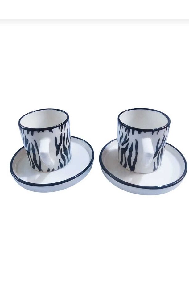Kahve Fincanı Zebra 2 Kişilik 4 Parça 100 CC Double Boy - 4
