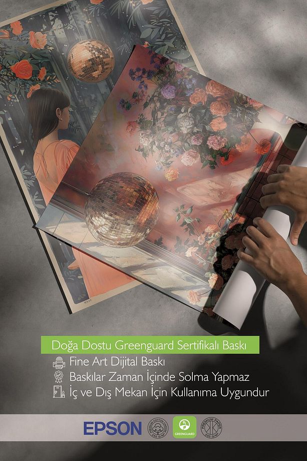 Ahşap Çerçeveli Tablo Seti, Disko Topu Maximalist Duvar Tablosu, 3 Adet Poster Seti, No:300792 - 5
