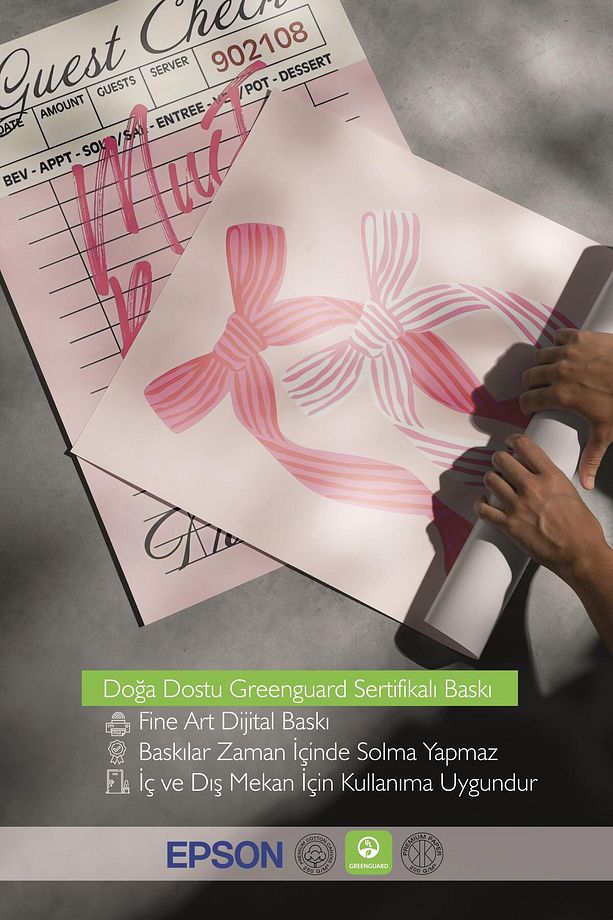 Beyaz Çerçeveli Tablo Seti, Pembe İllustrasyon Duvar Tablosu, 3 Adet Poster Seti, No:300788 - 5