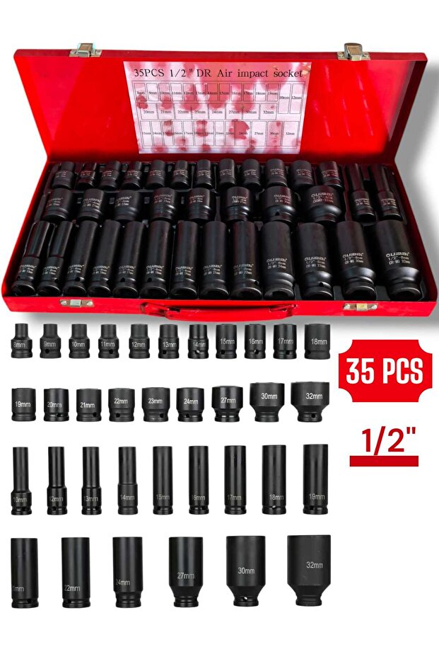 Socket Set 35 Pcs 1/2