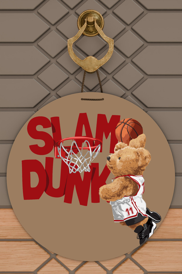 Modern Kapı Süsü Kahverengi Slam Dunk Ayıcık Dış Mekan Kapı Süsü - 2