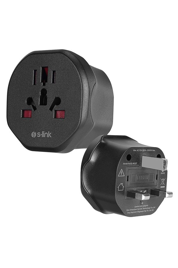 S-LINK SL-WL07 UNİVERSAL - İNGİLTERE TİPİNE ÇEVİRİCİ PRİZ ADAPTÖR FİŞ - 1