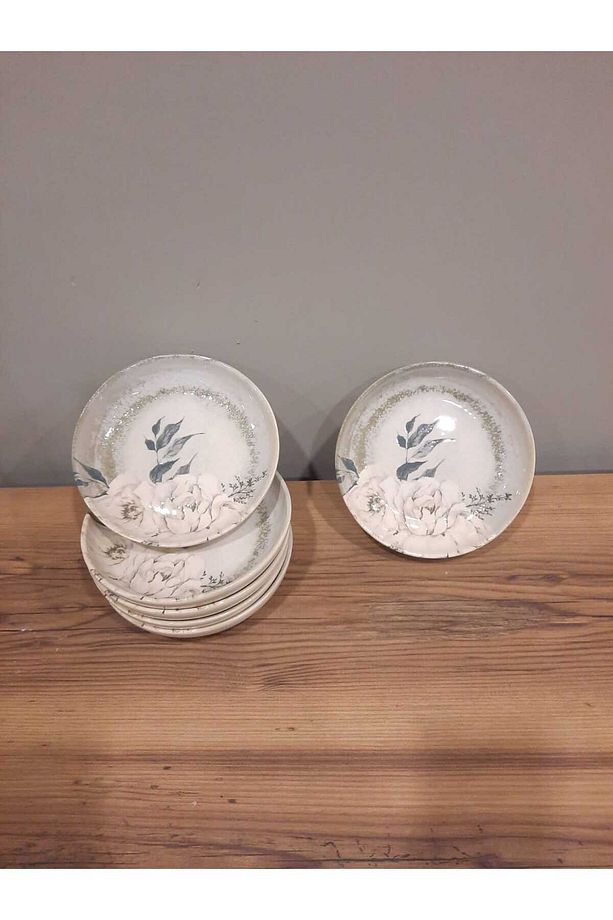 yemek tabağı 6 adet 18 cm parlak desenli - 2