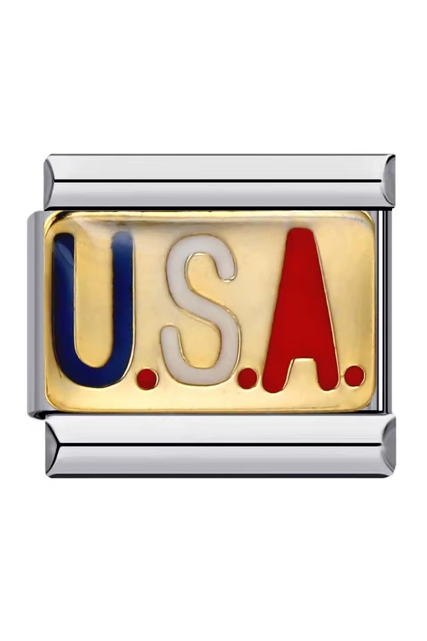 Usa American Italian Bracelet Charm