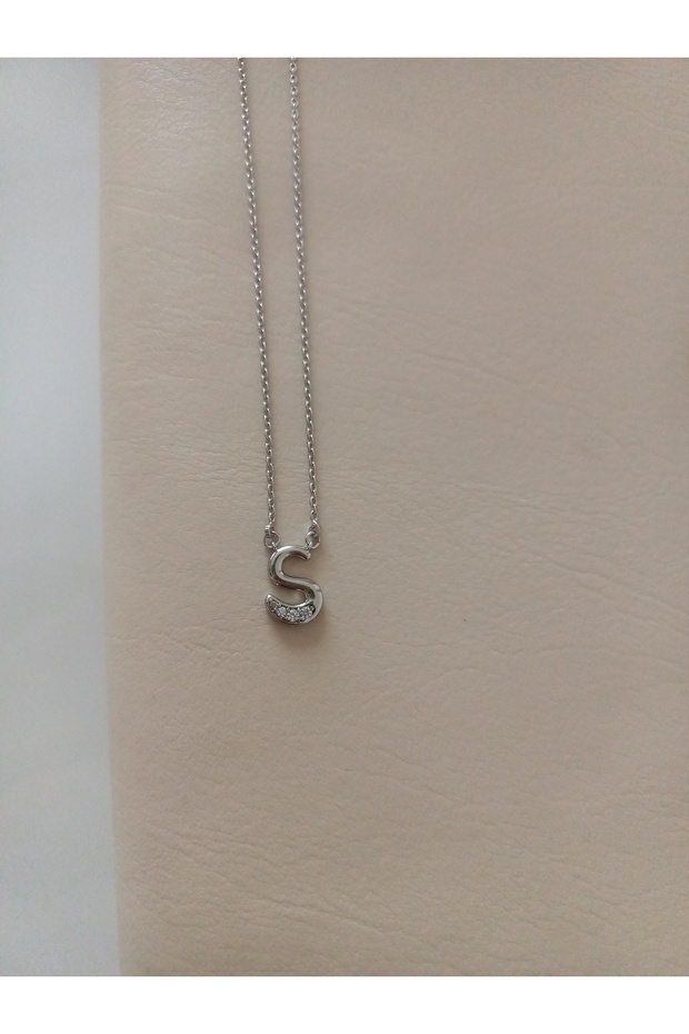 Xuping Women's Silver Color Zircon Stone S Letter Steel Necklace