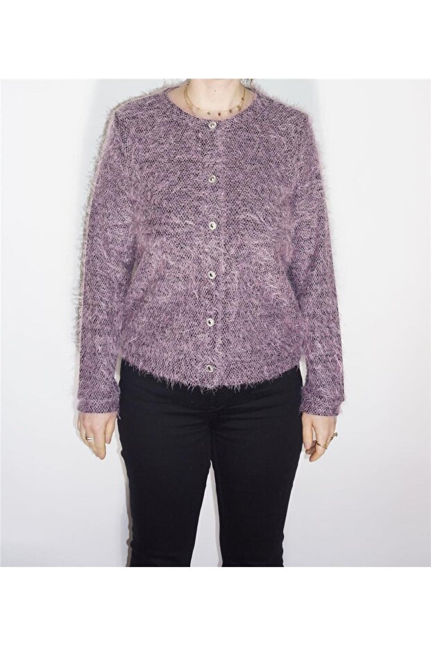 BULALGİY Kadın Eflatun Hırka - BGA00180M - 1