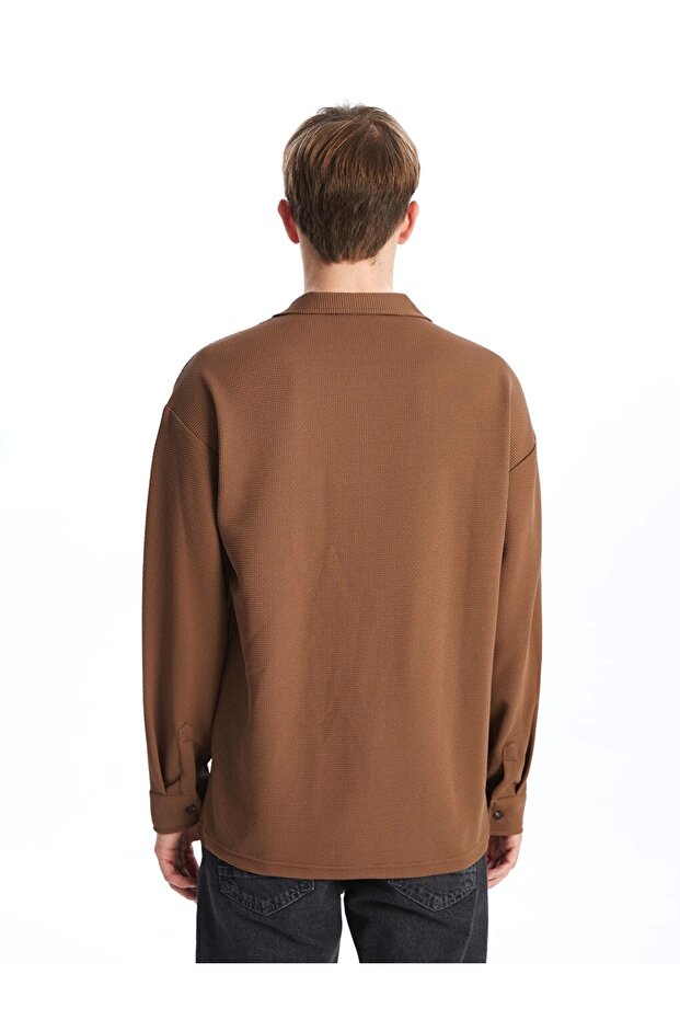 Lcw Casual Kahverengi Regular Fit Uzun Kollu Erkek Dokulu Gömlek - 4
