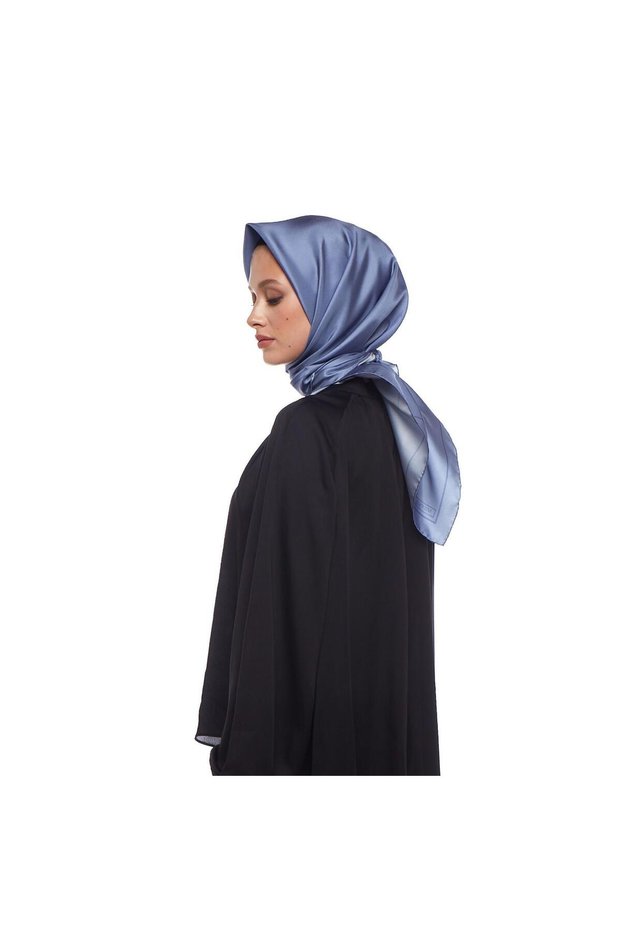 Twill Silk Scarf - Frame - Metallic Blue