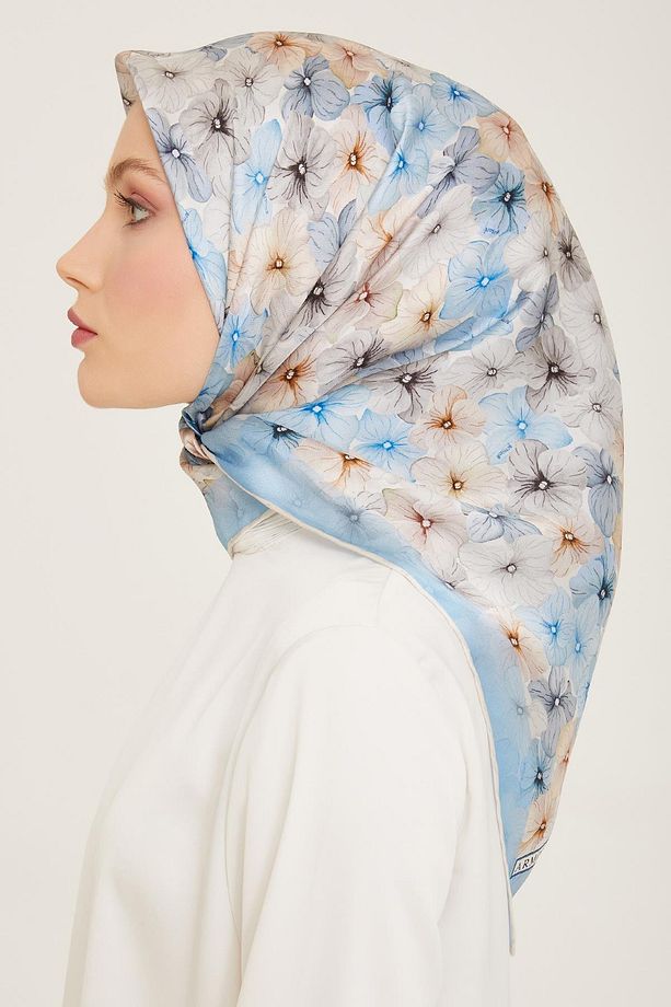 İpek Eşarp 2024 Yaz - 9108-83 Açık Mavi Twill - 4