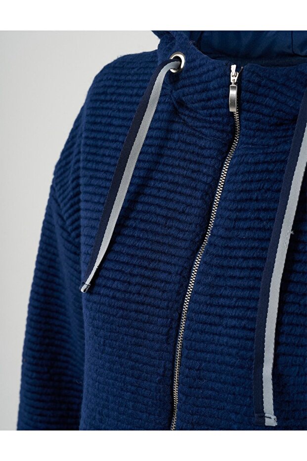 Kapüşonlu Ceket Lacivert - 3