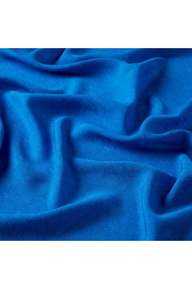 Monogram Shawl - Sax Blue - 3