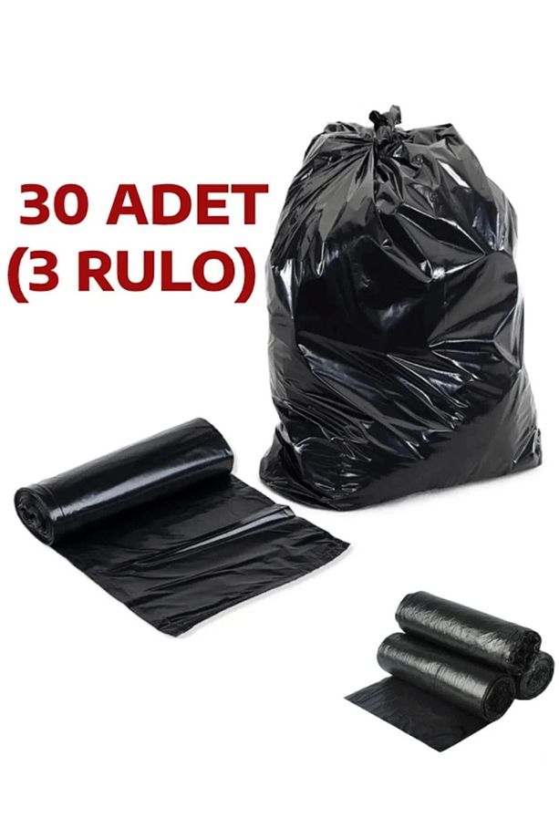 Jumbo Çöp Poşeti 80X110 Endüstriyel 10'lu X 3 Paket Çöp Torbası ( 70 Litre Çöp Kovası İle Uyumludur) - 1