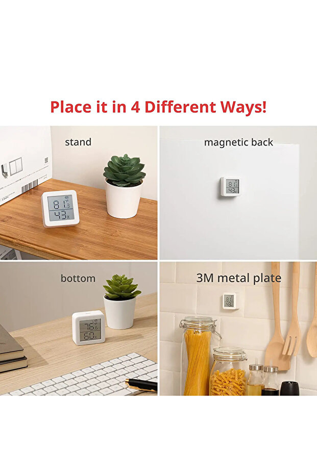 مقياس الرطوبة الذكي ومقياس الحرارة اللاسلكي ومستشعر درجة حرارة الغرفة والرطوبة عبر البلوتوث - 4