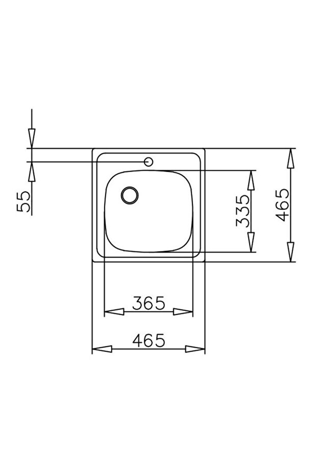 E50 1b 46,5x46,5 Paslanmaz Çelik Evye - 2