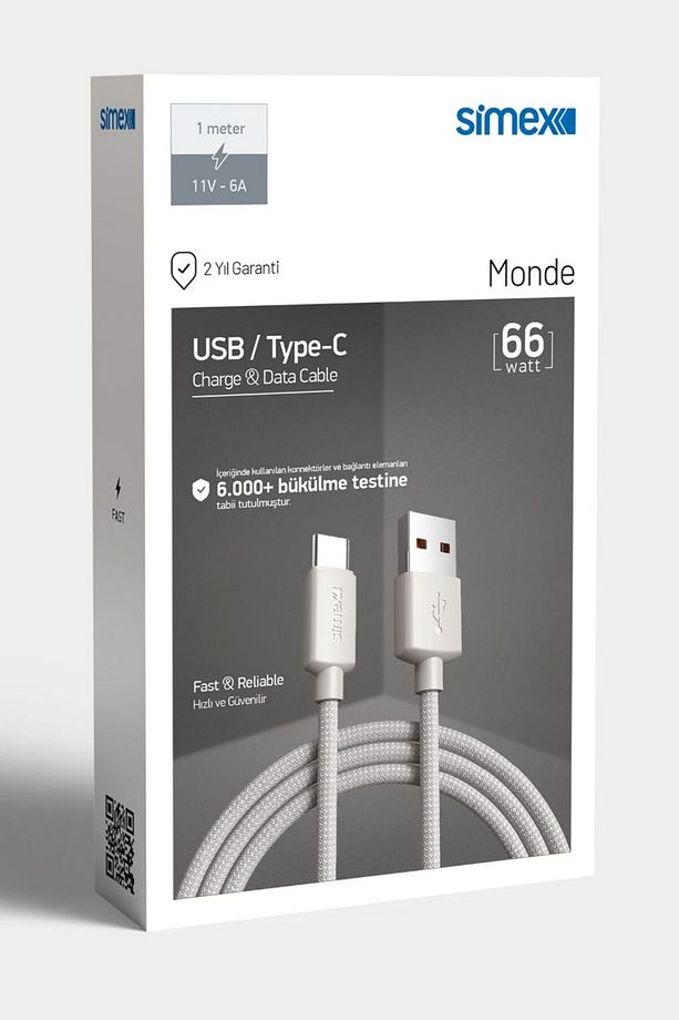 USB Type C 66Watt 11V 6A Xiaomi Hızlı Şarj ve Data Kablosu Xiaomi, Samsung, Android - 1