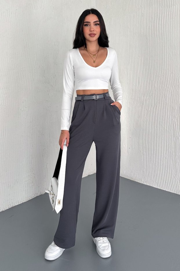 Women's Belted Palazzo Trousers