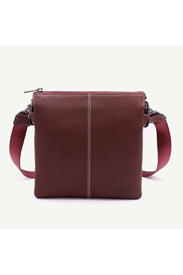 Uderra Unisex Genuine Leather Claret Red Messenger Bag - S3Ek0306