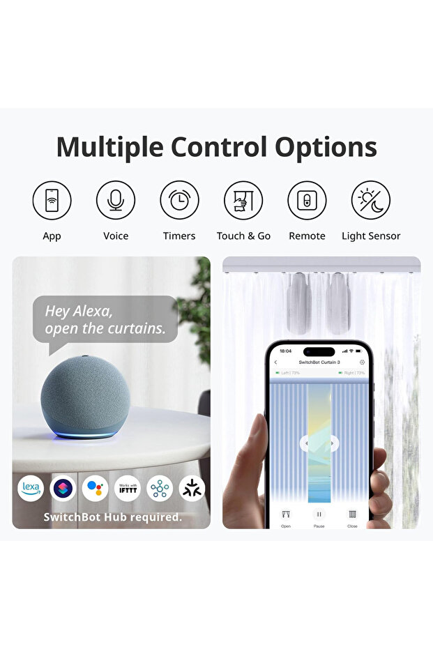 U Rail 3 Smart Automatic Curtain Opener Bluetooth Remote Control with App Timer - 7
