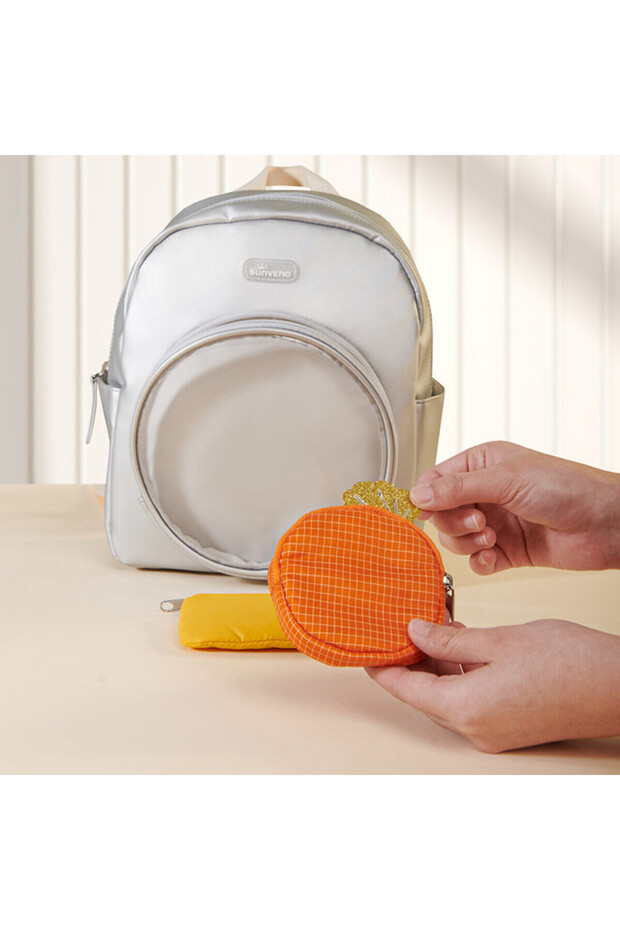 حقيبة ظهر للأطفال مقاس 11 بوصة - فضي - 3