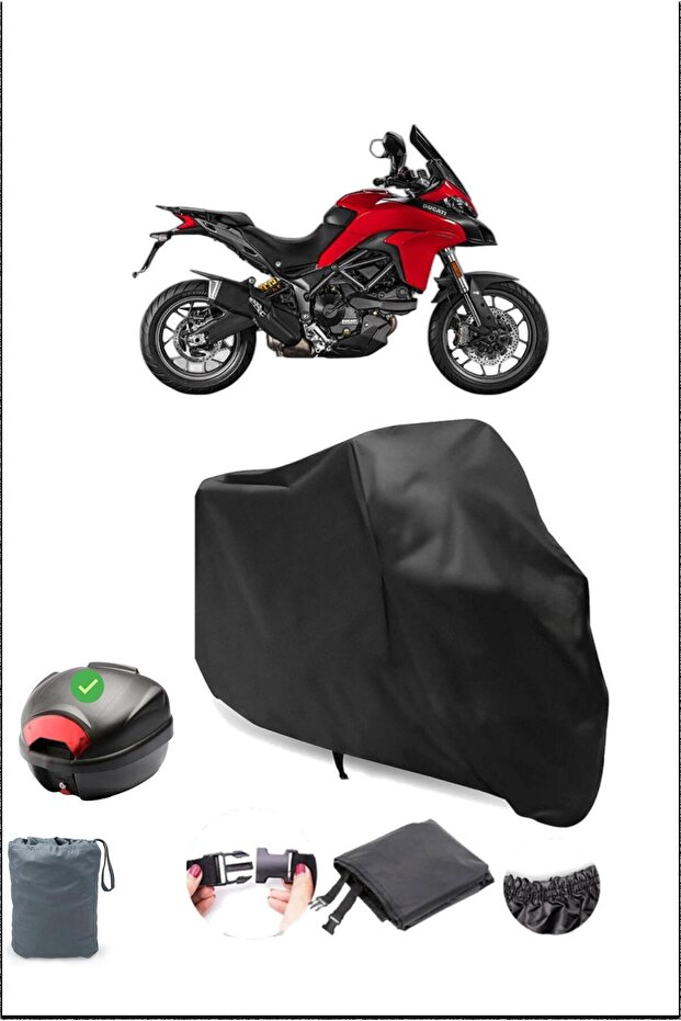 Black Ducati Multistrada 1200 Pikes Peak Waterproof Durable Motorcycle Cover