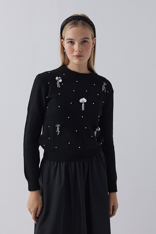 Lina Pullu Siyah Kazak - 3