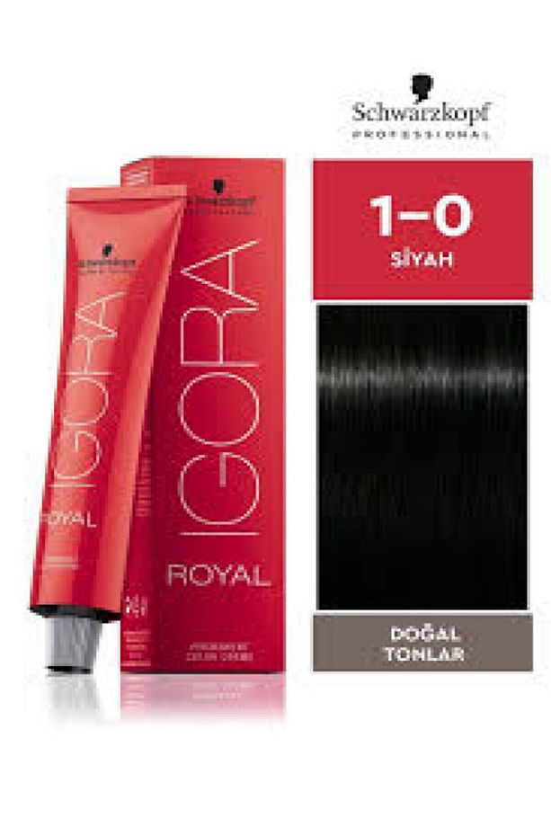 Royal Permanet Color Creme - Saç Boyası No: 1-0 Siyah 60ml - 1