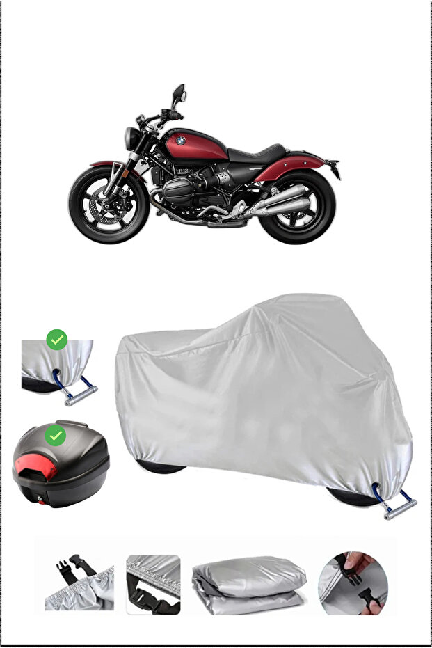 Bmw R12 Rear Bag Lock Compatible Waterproof Motorcycle Tent-Gray