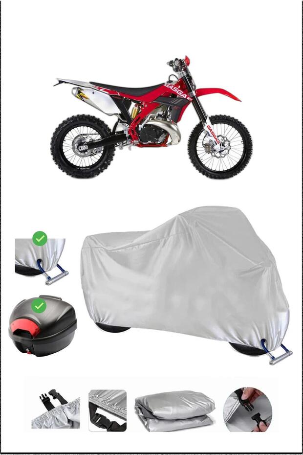 Gas Gas Ec250 Rear Bag Lock Compatible Waterproof Motorcycle Tarpaulin-Gray
