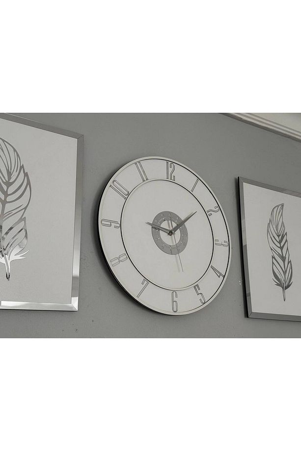 Ahşap Model 2 Li Tüy Tablo Ve Saat Seti 40 cm - 5