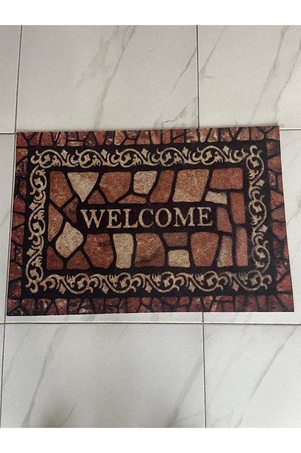 Kapı önü paspas WELCOME  figürlü çok amaçlı kapı önü paspas - 1