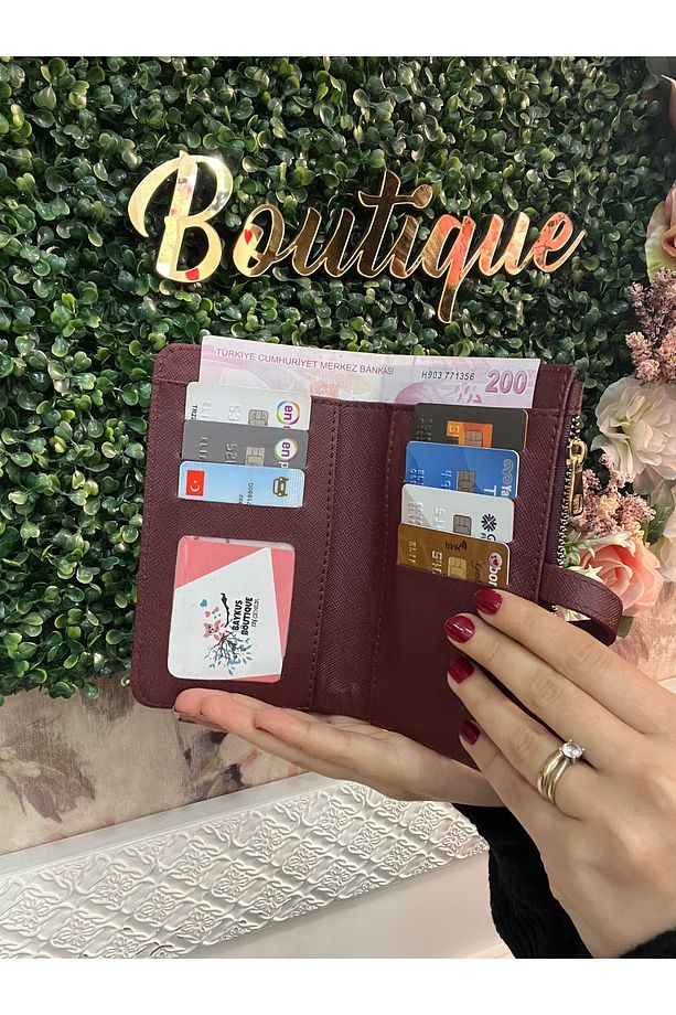 Örgü Model Kağıt ve Bozul Para Bölmeli Kadın Cüzdan - 5