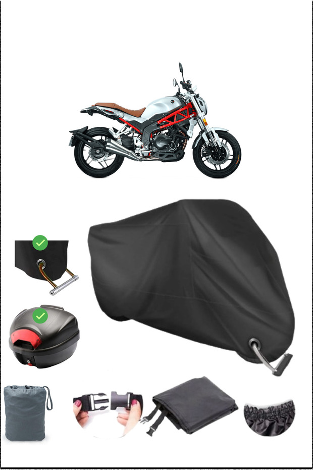 Black Rks Rs 400 Rear Bag Lock Compatible Waterproof Canvas (Motorcycle)